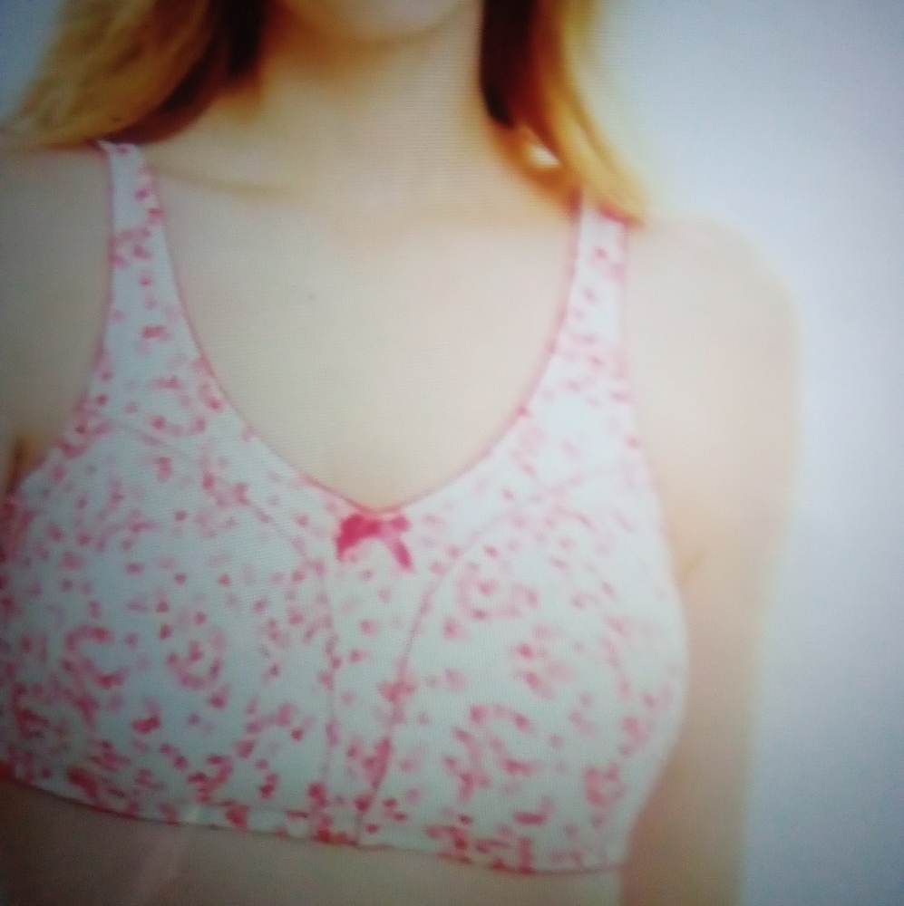 Comfort Choice Pink White Heart Bra 38b